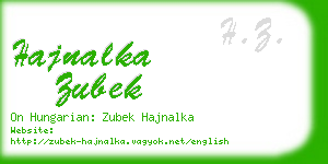 hajnalka zubek business card